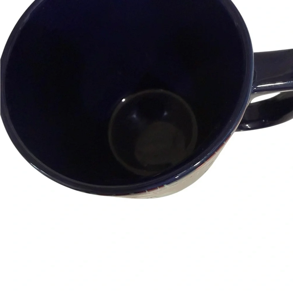 Starbucks 2020 Limited Edition Poinsettia Christmas Mug Navy Blue 12 Ounce